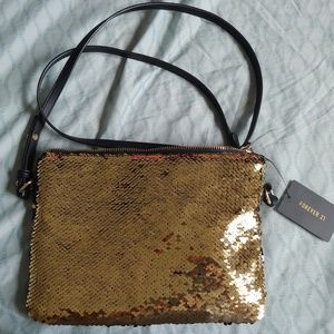Forever 21 Crossbow/Handbag- Black/Gold